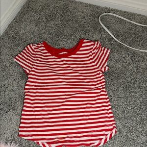 Cat & Jack Red and White Striped Tee